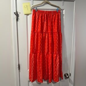 Red Maxi Skirt